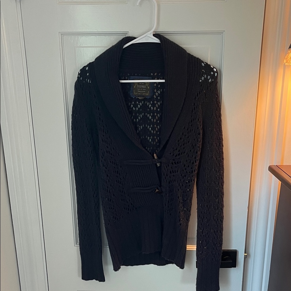 C5 Women's Old Navy Brand Shawl Neck Toggle Lambswool Cardigan Sweater S Y2K